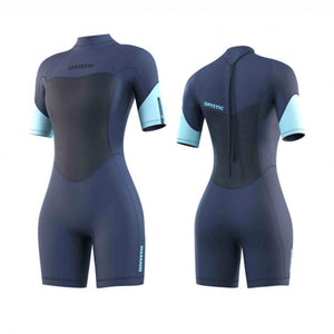 Mystic Brand 3/2mm Women's Back-Zip Shorty Wetsuit (Night Blue) S2AS