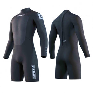 2024 Mystic Brand 3/2mm Back-Zip Men's Longarm Shorty Wetsuit S2AS