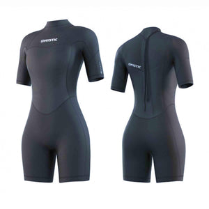 2024 Mystic Brand 3/2mm Women's Back-Zip Shorty Wetsuit (Black) S2AS