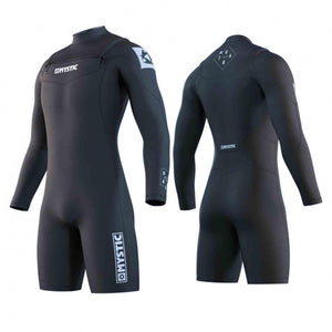 2024 Mystic Star 3/2mm Front-Zip Men's Longarm Shorty Wetsuit (Black) S2AS