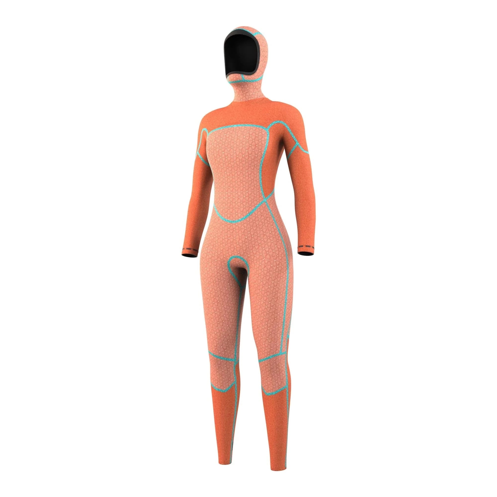 2026 Gem Hooded Fullsuit 6/4/3mm Front Zip - Black MYSTIC