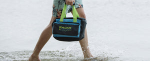 2027 Radar Six Pack Cooler - Vintage Blue / Neon Green