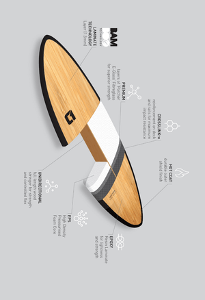 CIRCLE ONE 9' BAMBOO LONGBOARD SURFBOARD S2AS