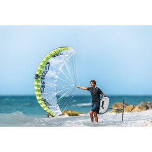 CORE Lotus Parawing full canopy and rider at the beach