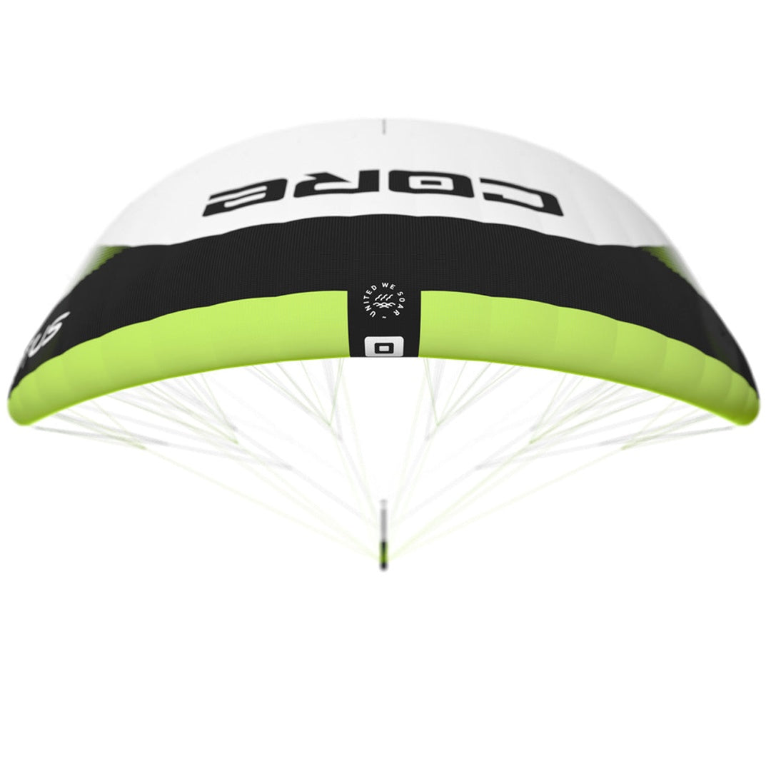 CORE Lotus Parawing full overhead view with complete canopy and bridle