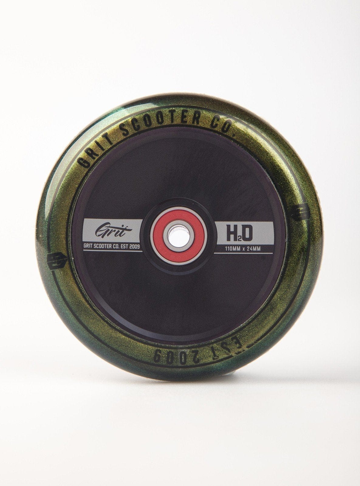 Grit Scooters Hollow Core Wheels H2O 110mm x 24mm Black / Gold (Pair) S2AS