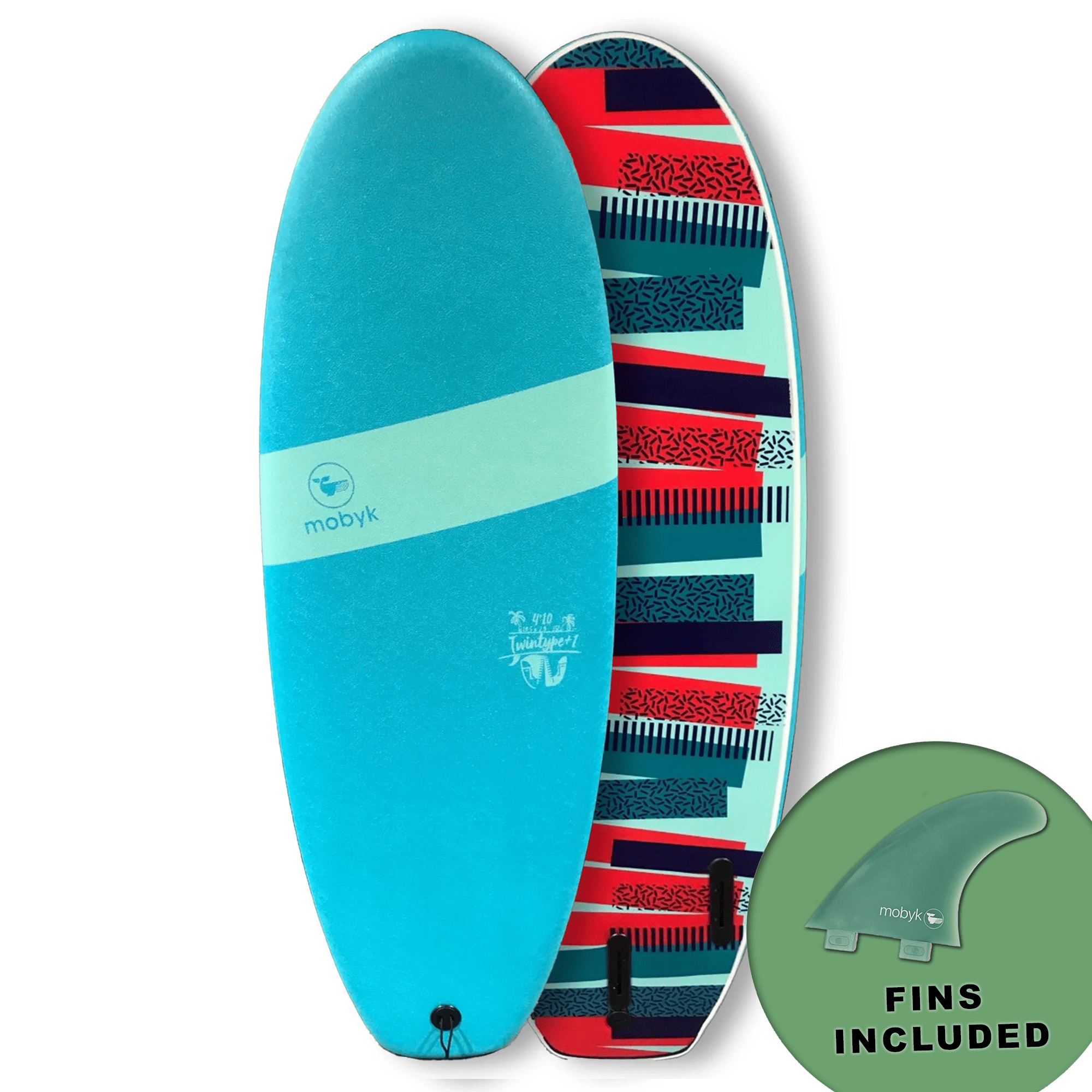 Mobyk 4'10 Twintype Softboard - Blue Curacao S2AS