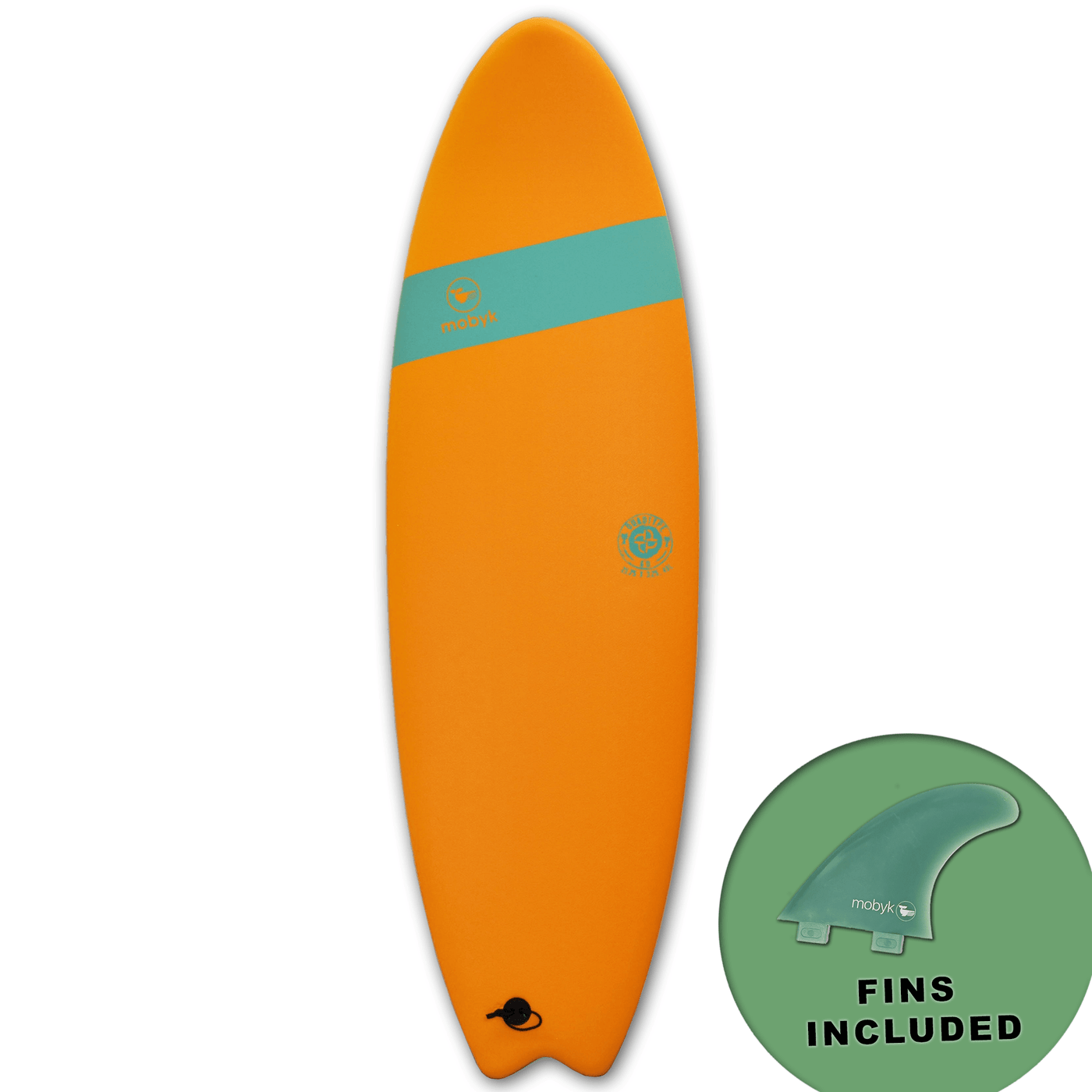 Mobyk 6'0 Quad Fish Softboard - Pilsner Orange Mobyk