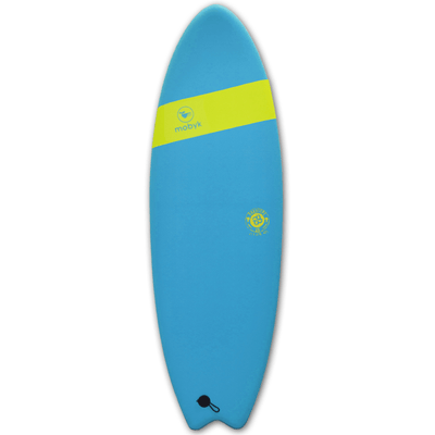 Mobyk 6'6 Quad Fish Softboard - Blue Curacao Mobyk