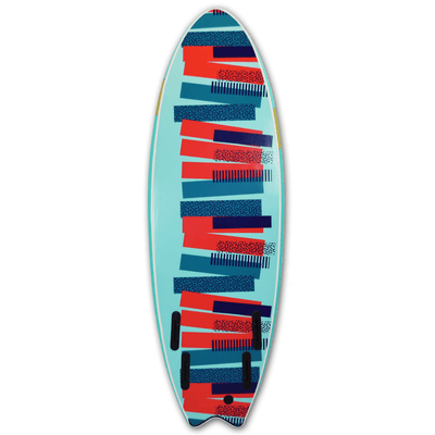 Mobyk 6'6 Quad Fish Softboard - Blue Curacao Mobyk