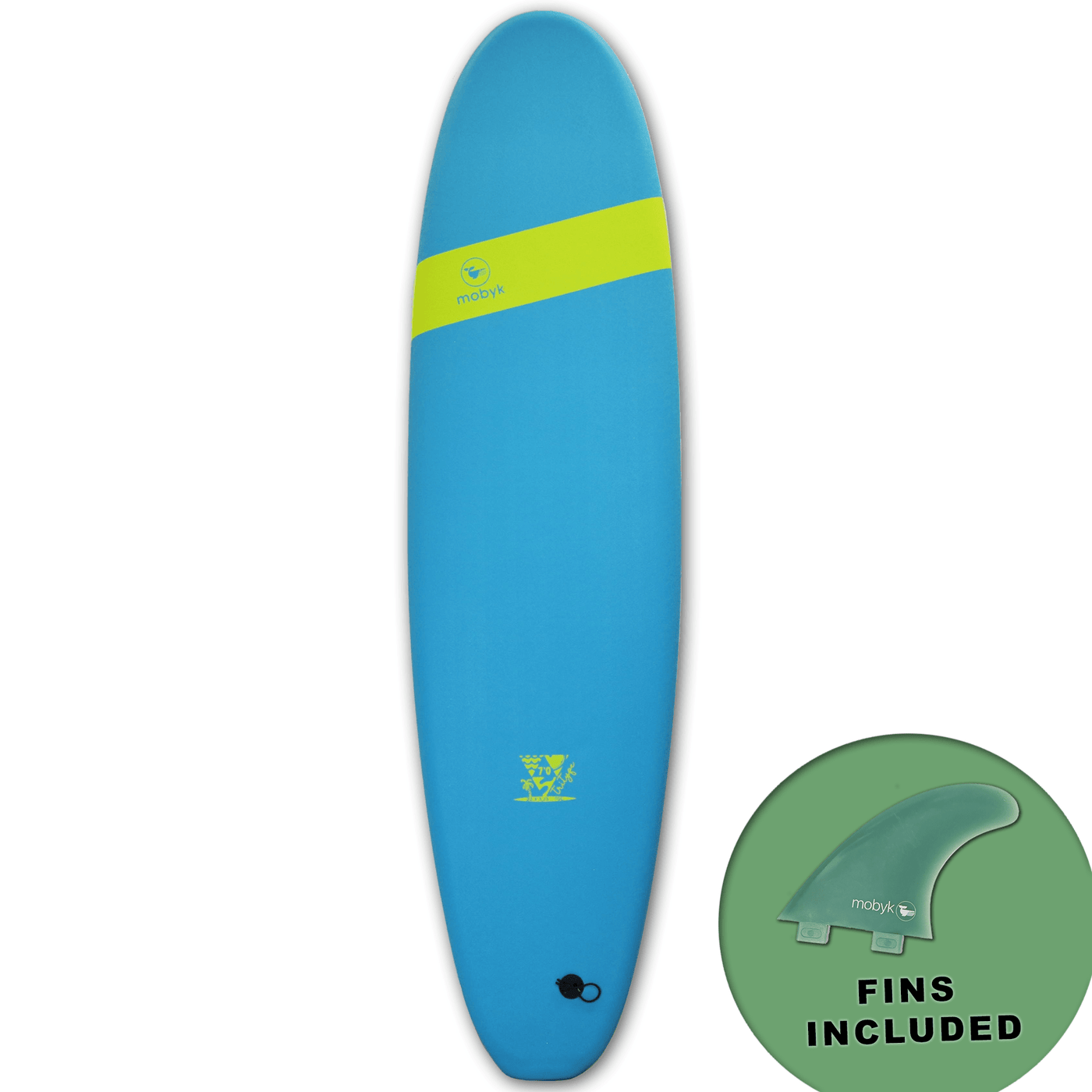 Mobyk Classic Long Softboard - Blue Curacao Mobyk