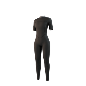 Mystic Brand Shortarm 3/2mm BackZip Flatlock Women - Black - 2026 Mystic