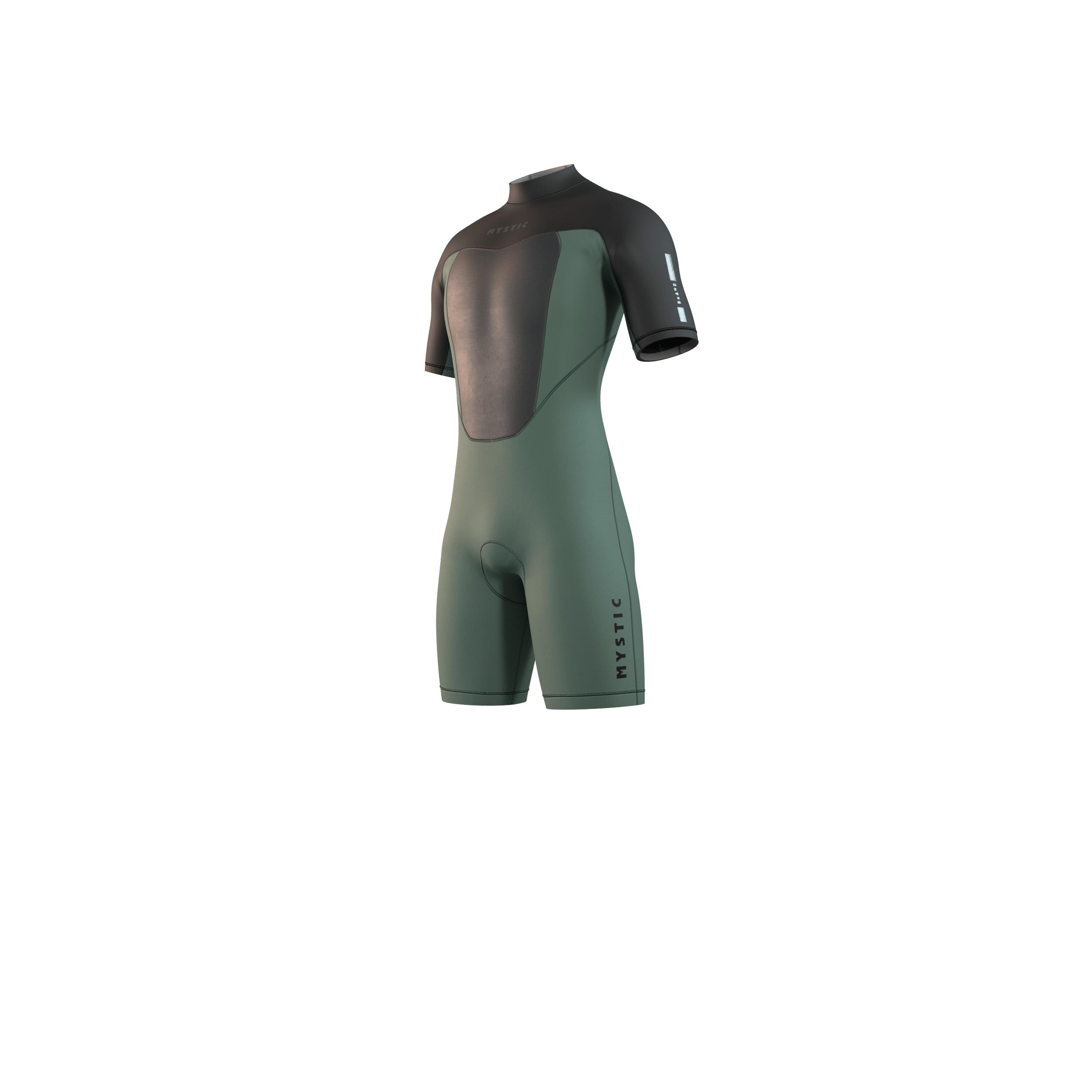 Mystic Brand Shorty 3/2mm BackZip Flatlock - Dark Olive - 2026 Mystic