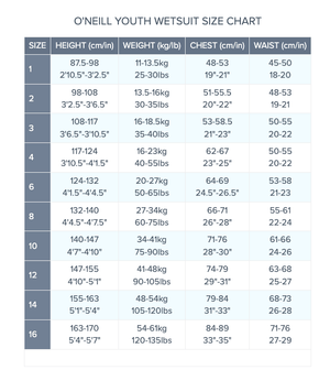 O'Neill Youth 12Y Hyperfreak FIRE 5/4+ Carbon/Dark Graphite S2AS
