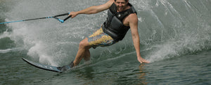 2027 Radar Origin Combo Waterskis with Adjustable Horseshoe Bindings - Black / Battleship Blue