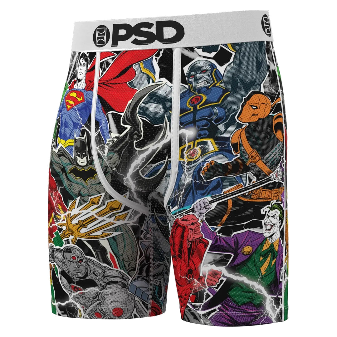 PSD DC Battle Men's Boxer Briefs, front view on a white background