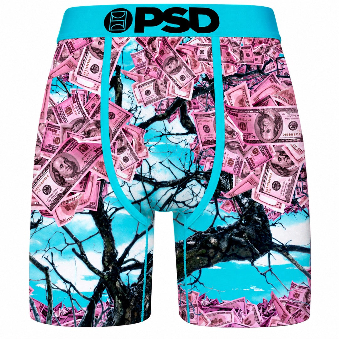 PSD Money Blossom Men's Boxer Briefs, front view on a white background