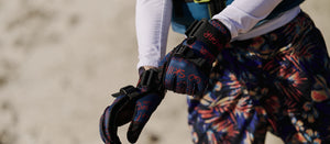 2027 Radar T.R.A Kids Inside-Out Waterski Glove - Blue / Chaka Red