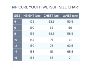 Rip Curl Youth FlashBomb 3/2 Chest Zip (Washed Black) S2AS