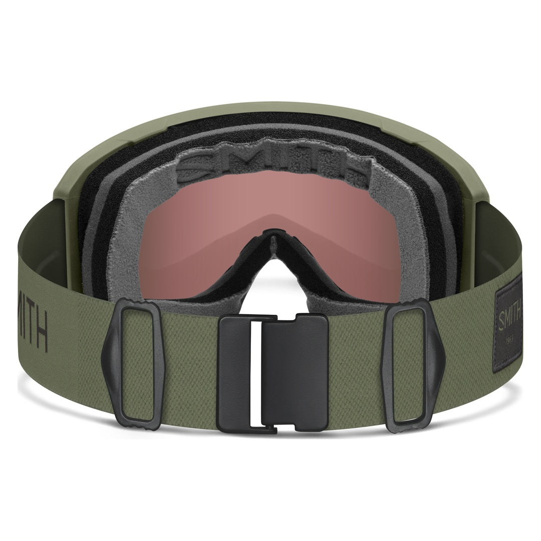 Smith Preview Snow Goggles – Fatigue Green / Everyday Red Mirror – rear strap view