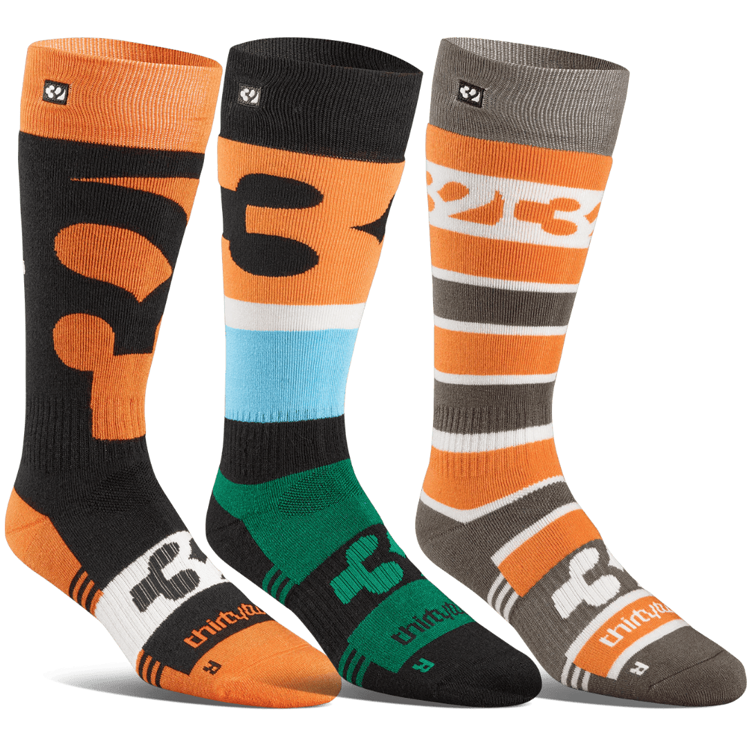 ThirtyTwo Cut Out 3-Pack Snowboard Socks – Assorted Colours THIRTYTWO
