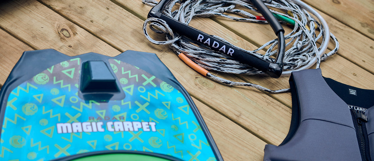2027 Radar Magic Carpet Kneeboard - Teal / Fluorescent Green