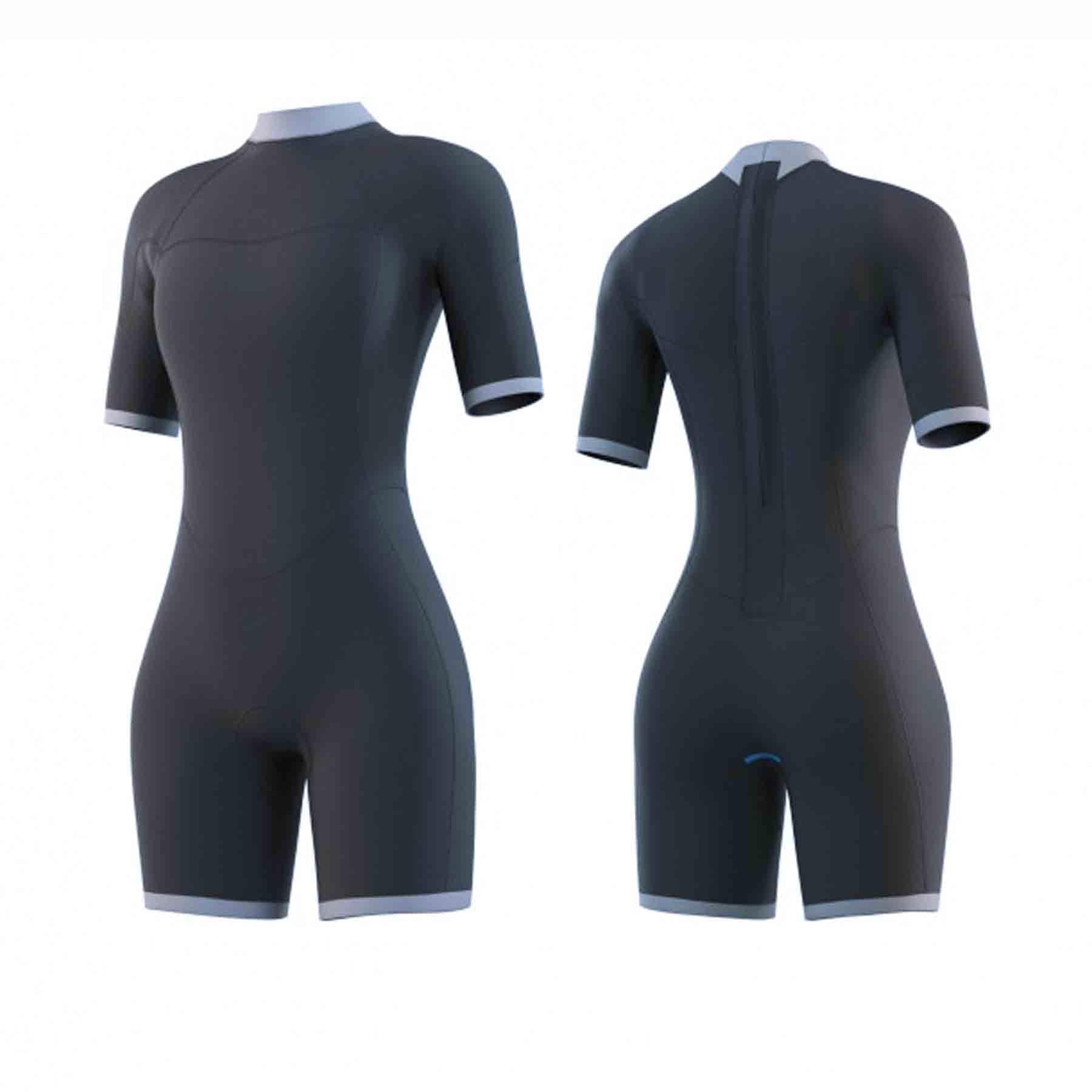 Mystic Brand 3/2mm Women's Back-Zip Shorty Wetsuit (Night Blue) S2AS