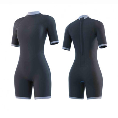 2022 Mystic Brand 3/2mm Women's Back-Zip Shorty Wetsuit (Night Blue) MYSTIC
