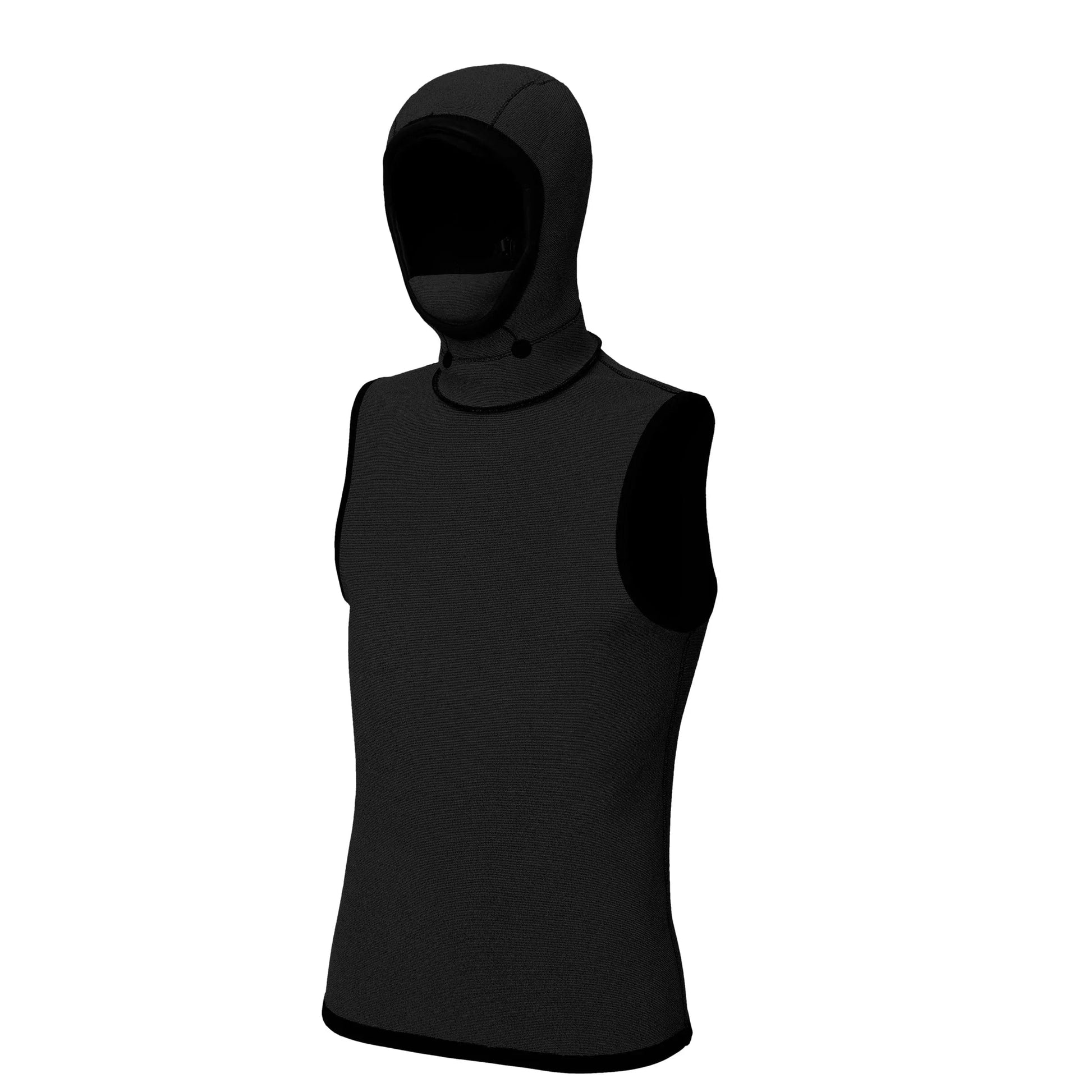 2024 Mystic Neoprene Top w/Hood 3/2mm (Black) S2AS