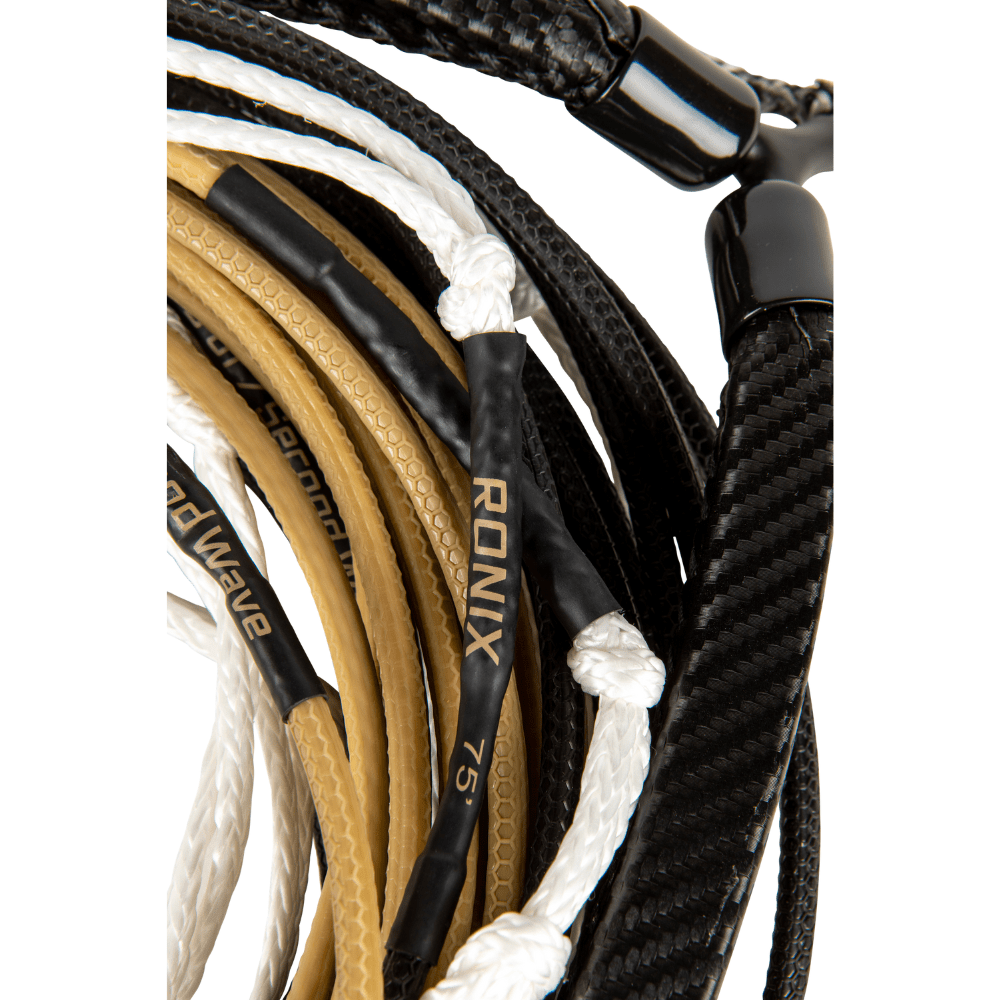 2024 Ronix 727 Pro Foil Combo 14in. Handle 77.5ft. 10-Sect. R8 Rope - Black/Gold RONIX