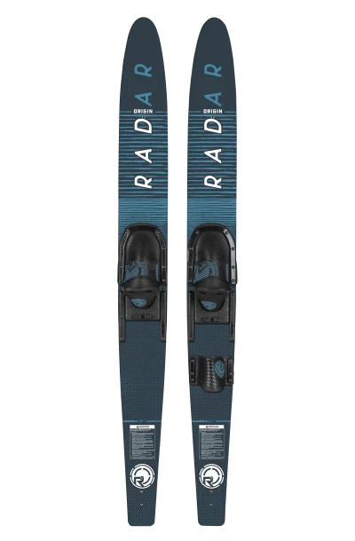 2025 Radar Origin Combo Water Skis & Bindings - Battleship Blue RADAR
