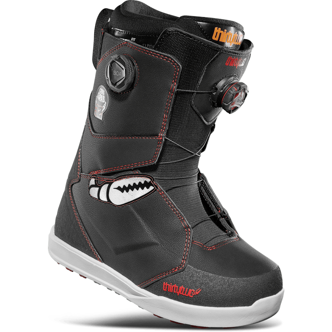 2025 Thirty Two Men’s Lashed Double BOA® x Crab Grab Snowboard Boots – Black/White/Red THIRTYTWO