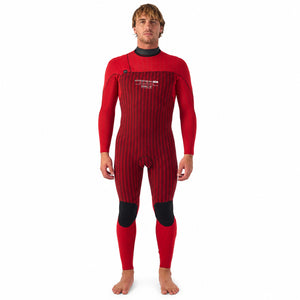 O'Neill Hyperfreak Fire red thermal lining front view on white