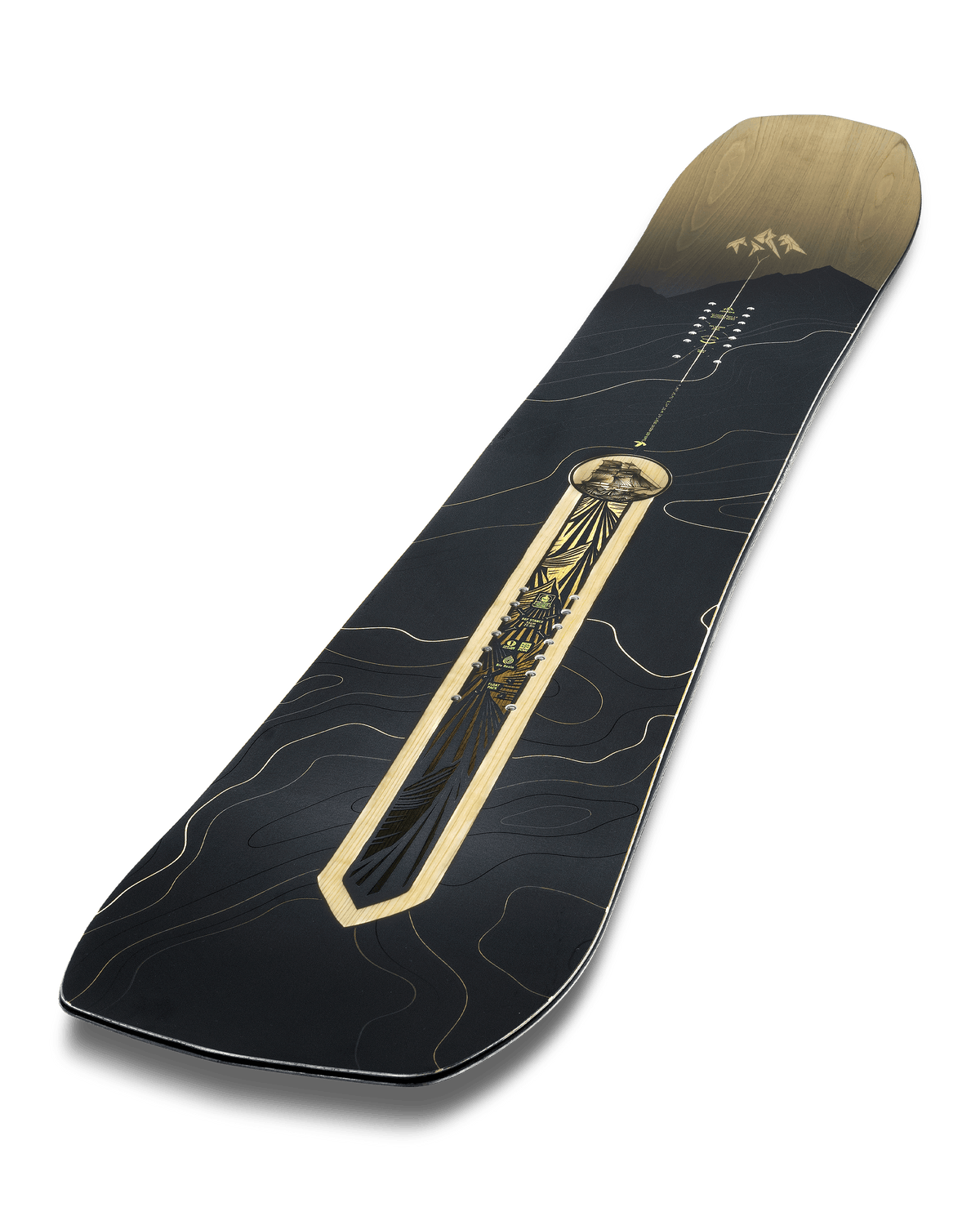 2027 Jones Flagship snowboard angled topsheet view