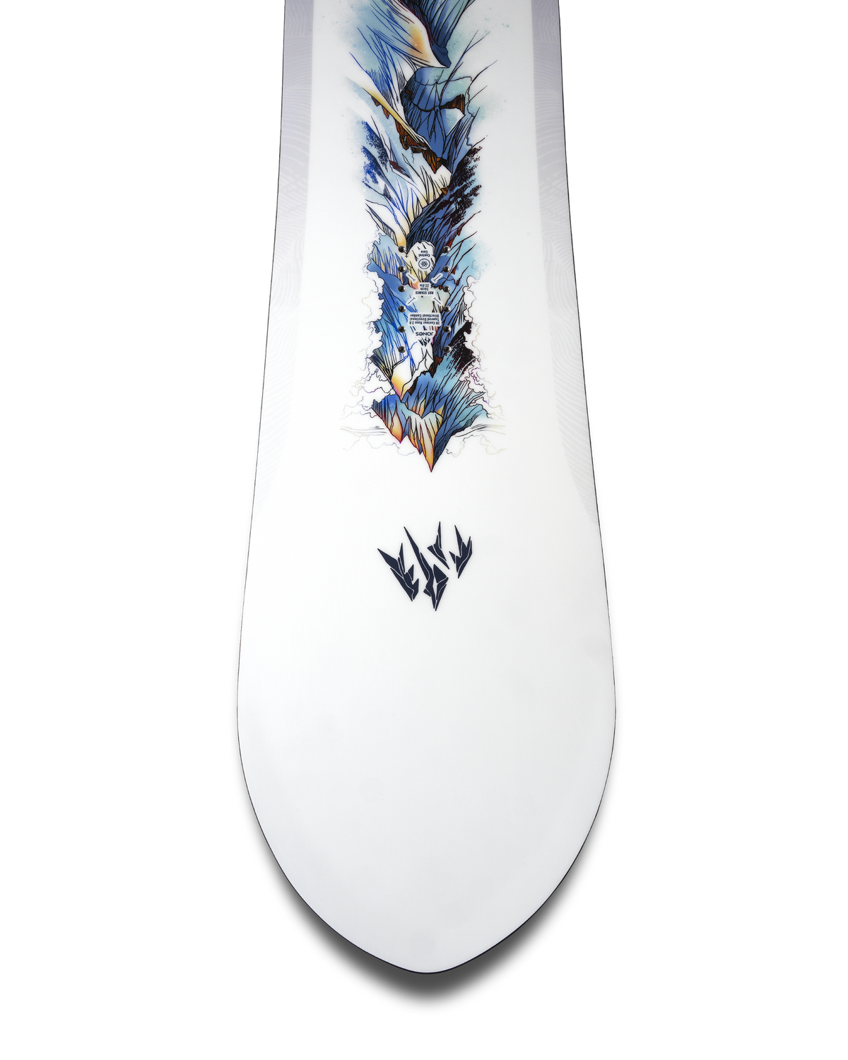 2027 Jones Frontier 2.0 snowboard topsheet nose detail