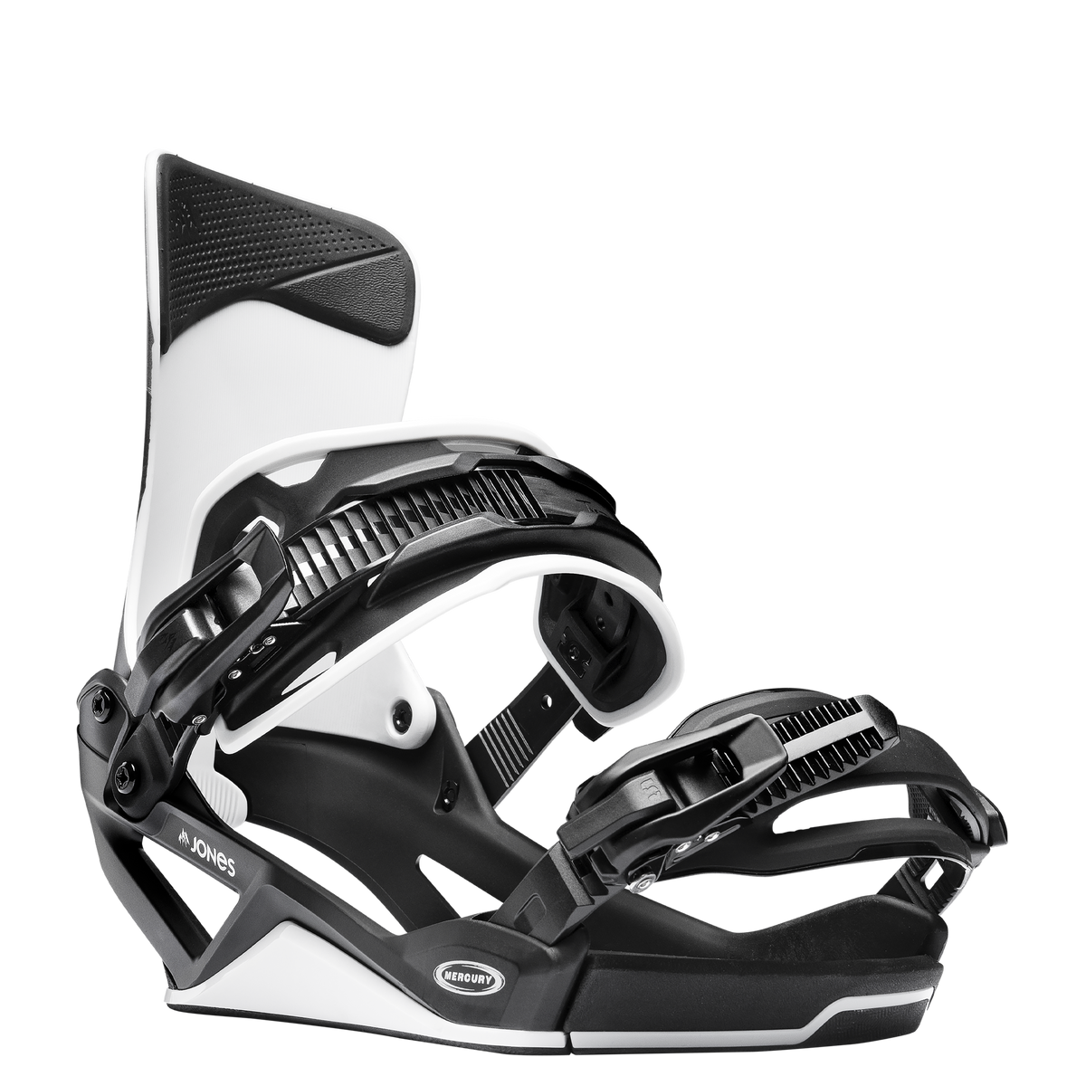 2027 Jones Mercury FASE snowboard binding Black Silver front view