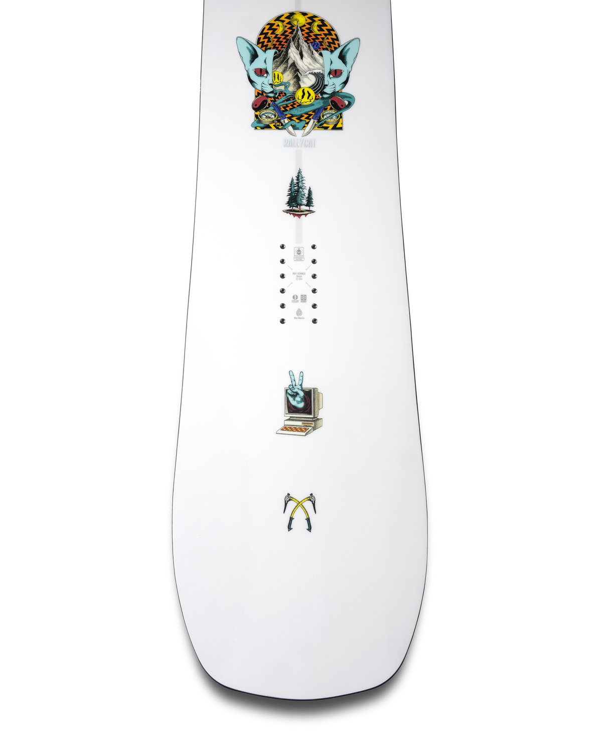 2027 Jones Rally Cat snowboard topsheet nose detail