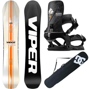 2027 Rome Viper Pro Snowboard Package with Katana AW Pro FASE® Bindings & DC Snowboard Bag ROME