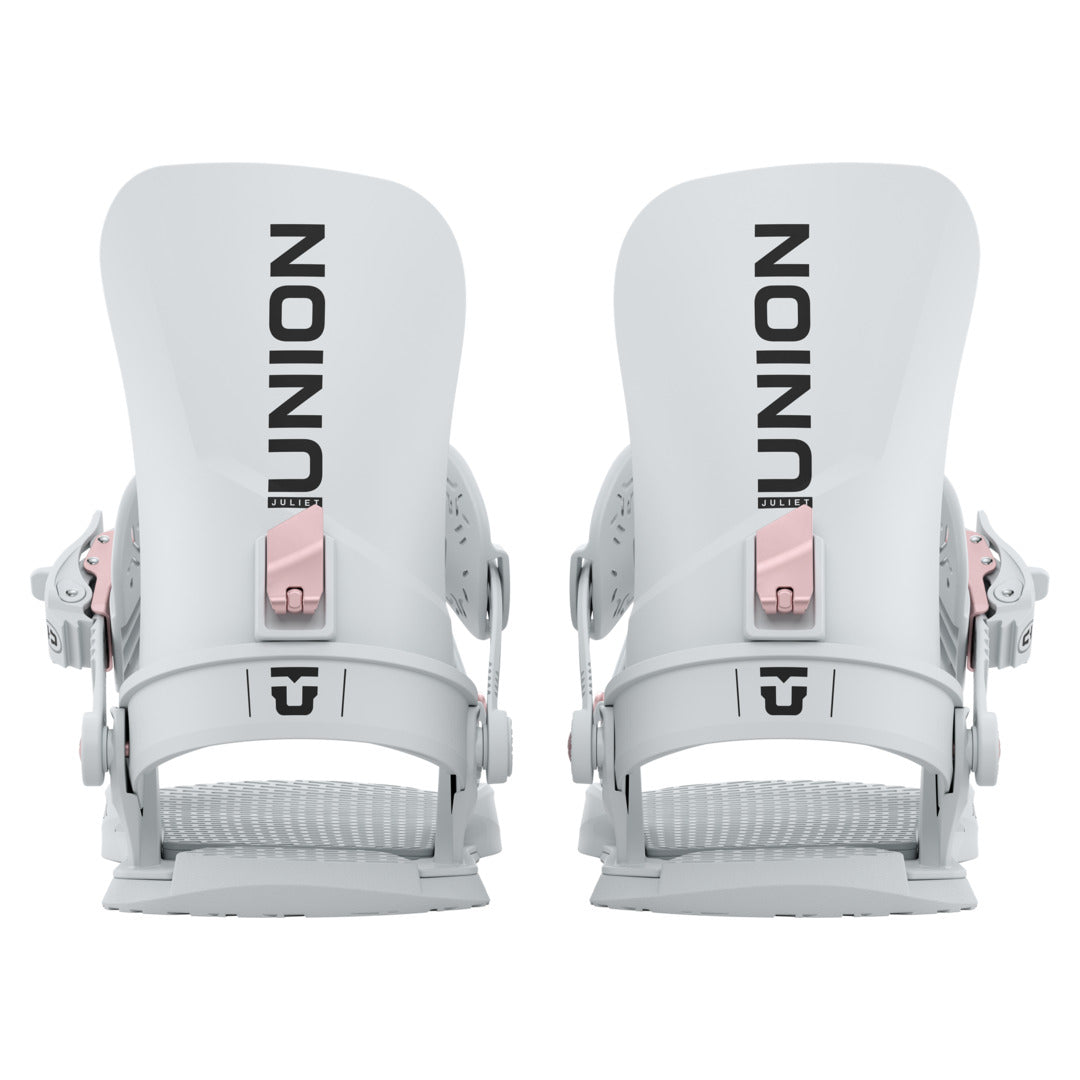 2027 UNION Juliet Snowboard Binding - JULIET LIGHT GREY REAR FULL PAIR