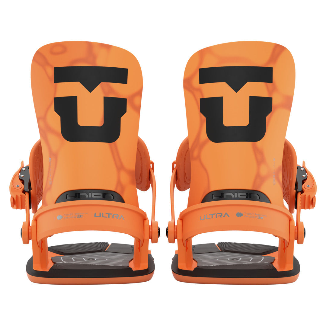 2027 UNION Ultra Snowboard Binding - ULTRA NEON ORANGE REAR FULL PAIR