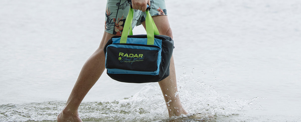 2027 Radar Six Pack Cooler - Vintage Blue / Neon Green