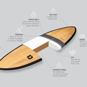 8' CIRCLE ONE BAMBOO SQUASH TAIL MINI MAL SURFBOARD S2AS