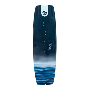 Cabrinha Ace premium kiteboard with paulownia wood core, designed for versatile all-condition freeride performance.