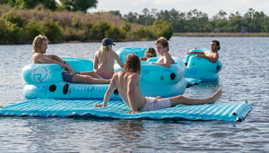 2027 Radar Cloud Water Mat 5ft x 10ft - Blue Palms