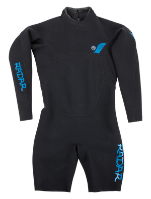 2027 Radar Long Sleeve Shorty 2mm Back Zip Wetsuit - Black