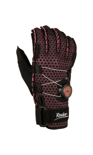 2027 Radar Lyric-A BOA Women's Inside-Out Waterski Glove - Black / Pink