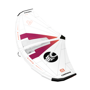 2027 Cabrinha Mantis wing for wing foiling featuring refined aerodynamic shaping, Teijin D2 canopy, rigid boom platform, and all-around performance.
