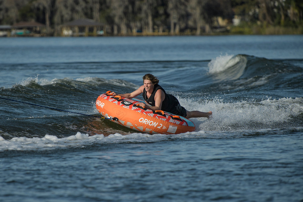 2027 Radar Orion 2 Marshmallow Top 2 Person Towable Tube - Orange Glow