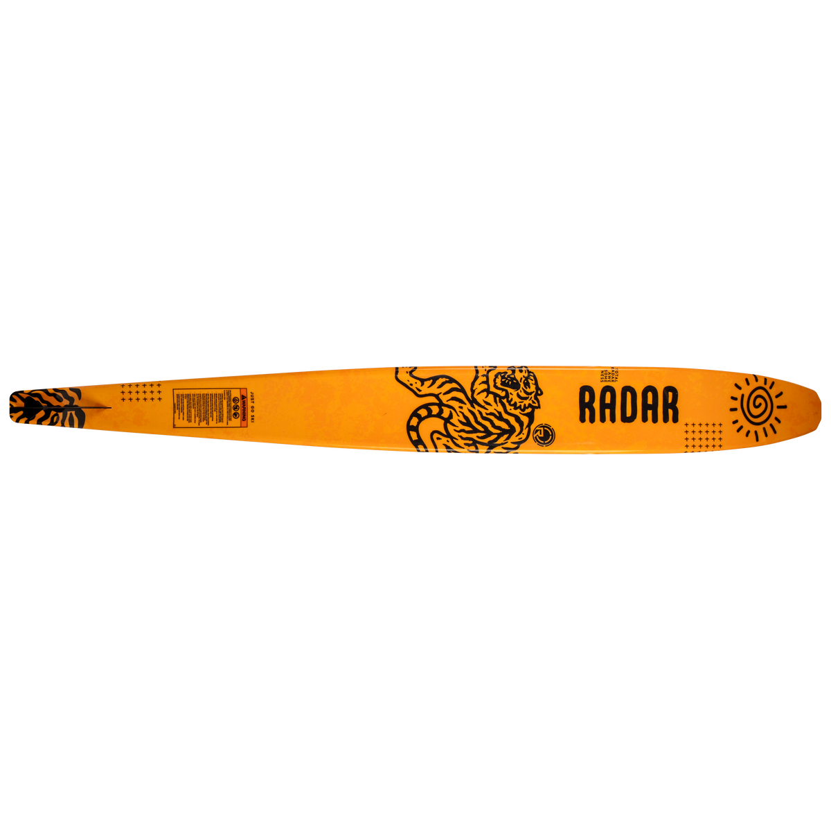 2027 Radar Boy's Total Radar Awesomeness Slalom Waterski - Matte Black / Tiger Yellow