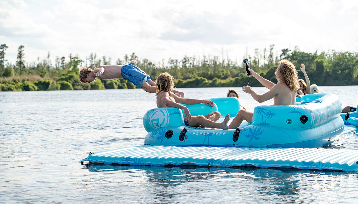 2027 Radar Reef Lounge 4 Person Float - Blue Palms